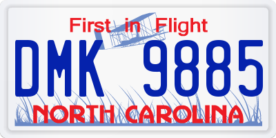 NC license plate DMK9885
