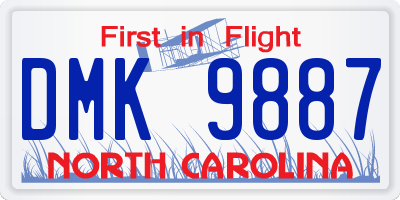 NC license plate DMK9887