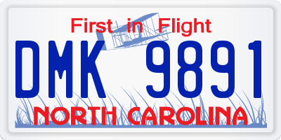 NC license plate DMK9891