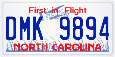 NC license plate DMK9894