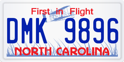 NC license plate DMK9896