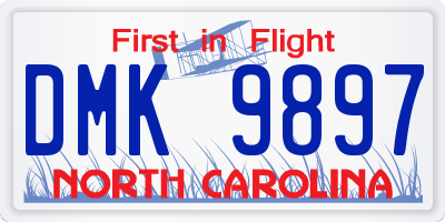 NC license plate DMK9897