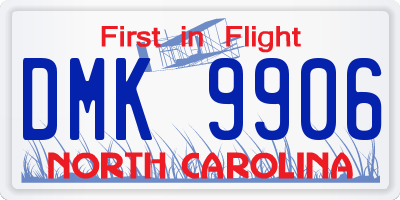 NC license plate DMK9906