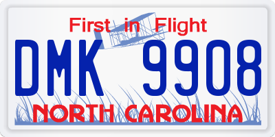 NC license plate DMK9908