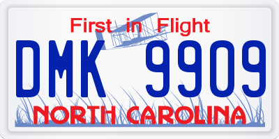 NC license plate DMK9909