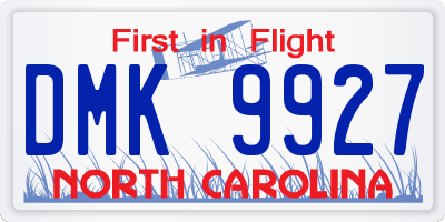 NC license plate DMK9927