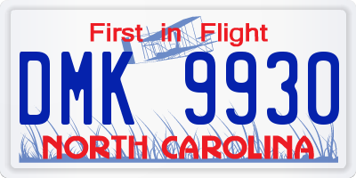 NC license plate DMK9930