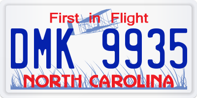 NC license plate DMK9935