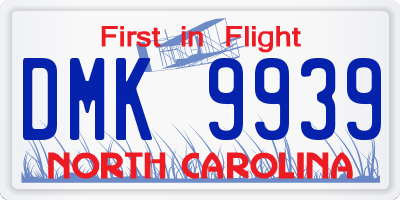 NC license plate DMK9939
