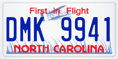 NC license plate DMK9941