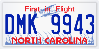 NC license plate DMK9943