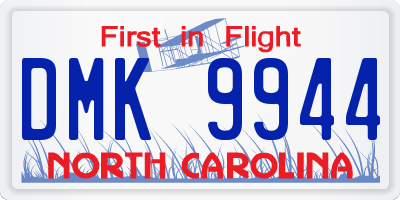 NC license plate DMK9944