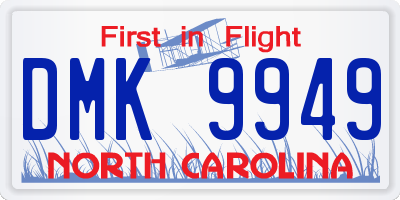 NC license plate DMK9949