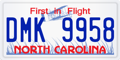 NC license plate DMK9958