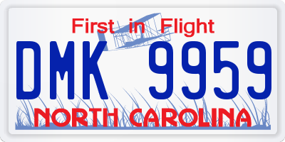 NC license plate DMK9959