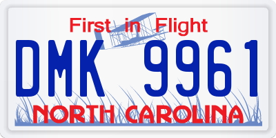 NC license plate DMK9961