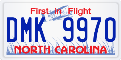 NC license plate DMK9970