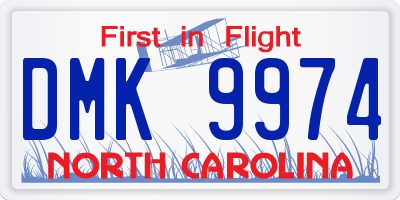NC license plate DMK9974