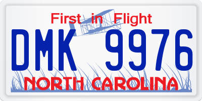 NC license plate DMK9976