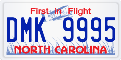 NC license plate DMK9995