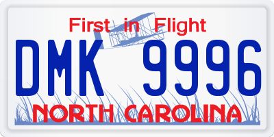 NC license plate DMK9996