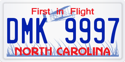 NC license plate DMK9997