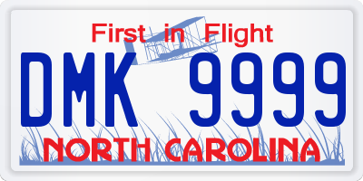 NC license plate DMK9999