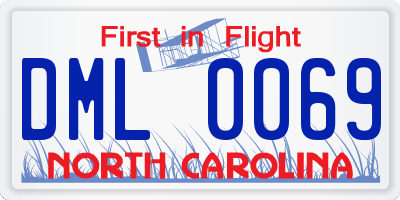 NC license plate DML0069