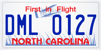 NC license plate DML0127