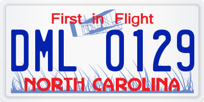 NC license plate DML0129