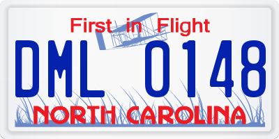 NC license plate DML0148