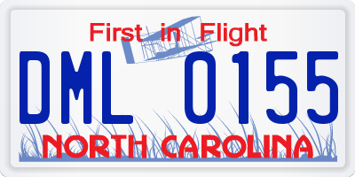 NC license plate DML0155