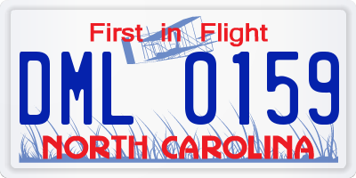 NC license plate DML0159