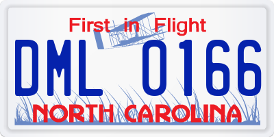 NC license plate DML0166