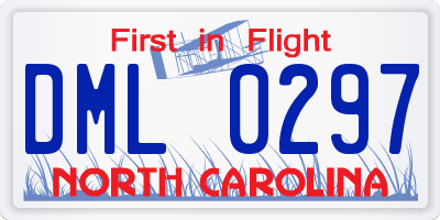 NC license plate DML0297