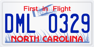 NC license plate DML0329