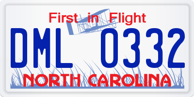 NC license plate DML0332