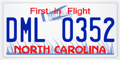 NC license plate DML0352