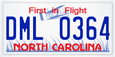 NC license plate DML0364