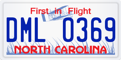 NC license plate DML0369