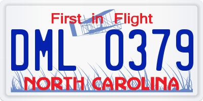 NC license plate DML0379