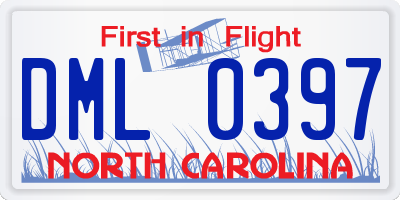 NC license plate DML0397