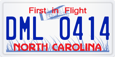 NC license plate DML0414