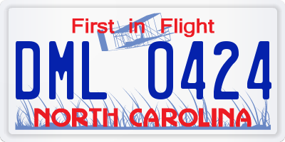 NC license plate DML0424