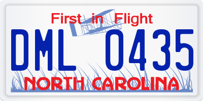 NC license plate DML0435