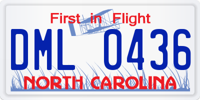 NC license plate DML0436