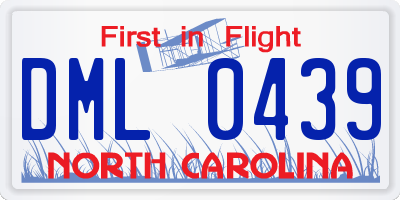 NC license plate DML0439