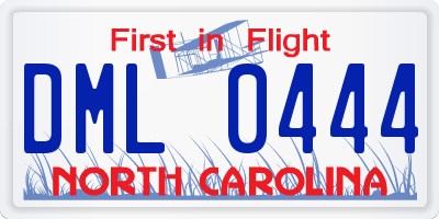 NC license plate DML0444