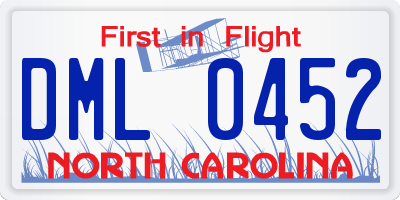 NC license plate DML0452