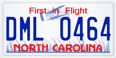 NC license plate DML0464